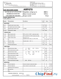 Datasheet ARF670S45 производства Power Semiconductors